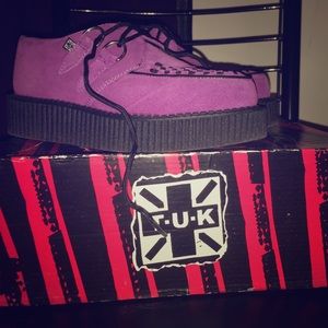 TUK Purple Suede Creepers, Size 5